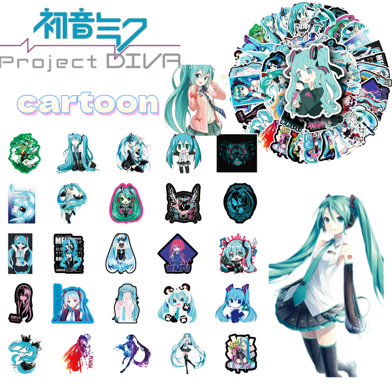 Memo Pad Sticky - Hatsune Miku Graffiti Stickers Creative Cartoon