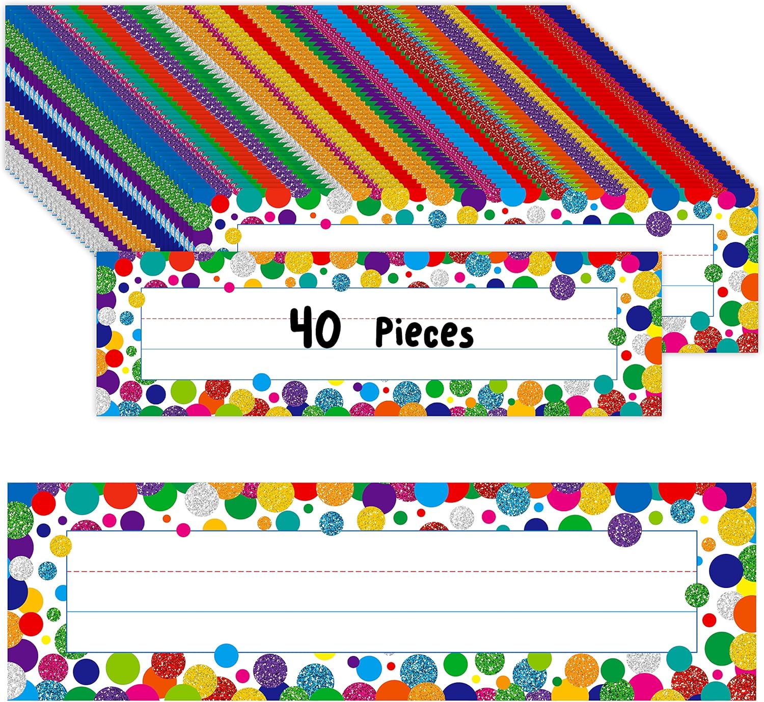 Desk Name Plate - 40 Pcs Desk Nameplates with Double