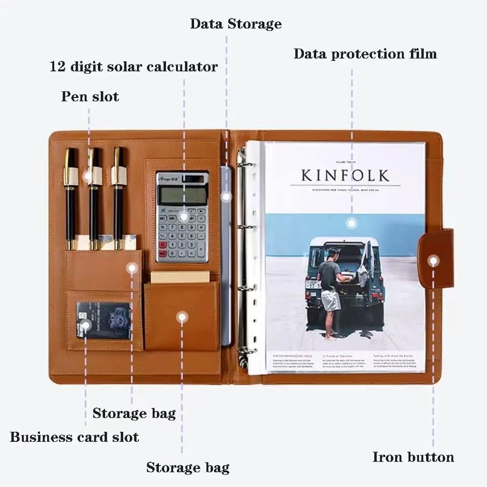 A4Pu leather briefcase equippe - огляд і ціна Portfolio Folder Zip
