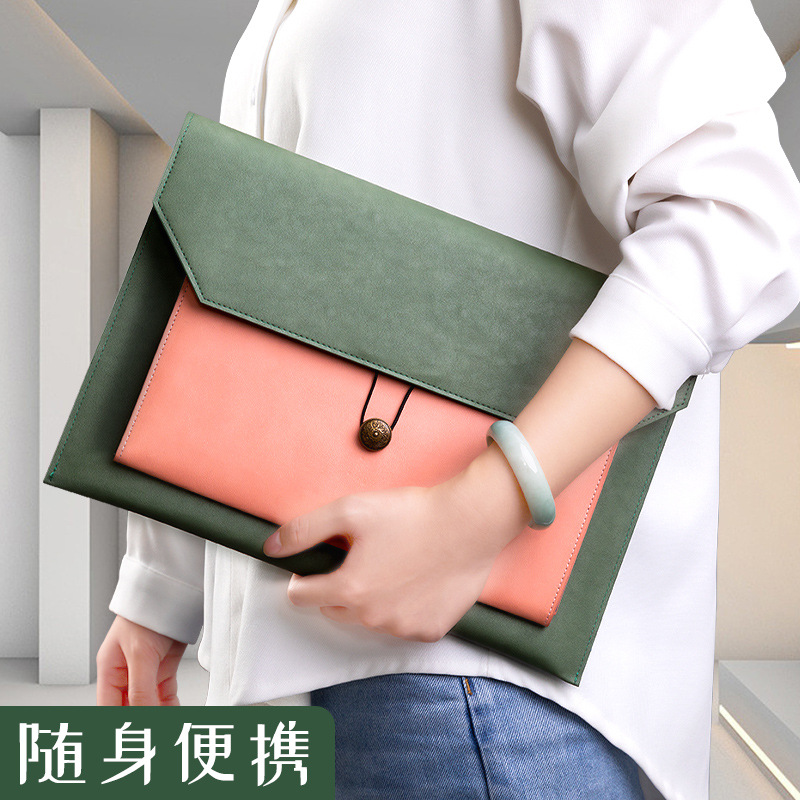 Leather File Bag A4 Paper File - огляд і ціна Portfolio Folder Zip