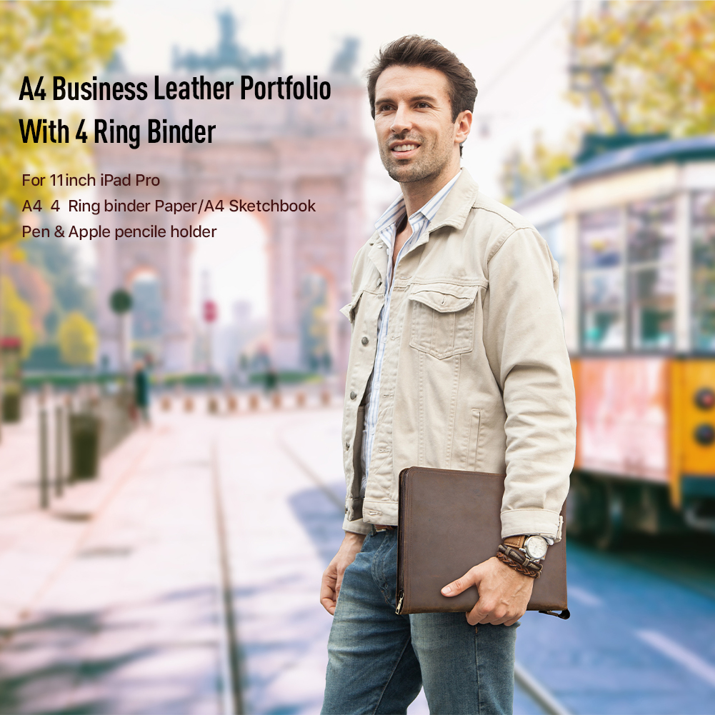 Luxury Retro A4 Cowhide Busine - огляд і ціна Portfolio Folder Zip