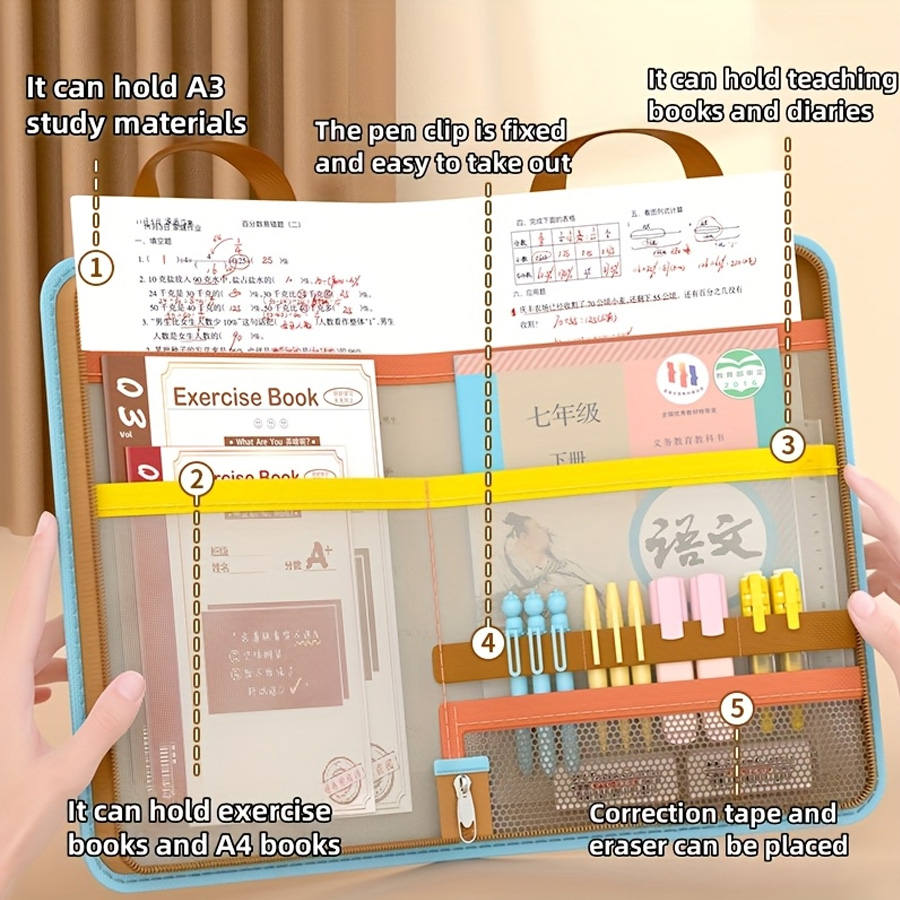 L-shaped A4 file bag, large op - огляд і ціна Portfolio Folder Zip