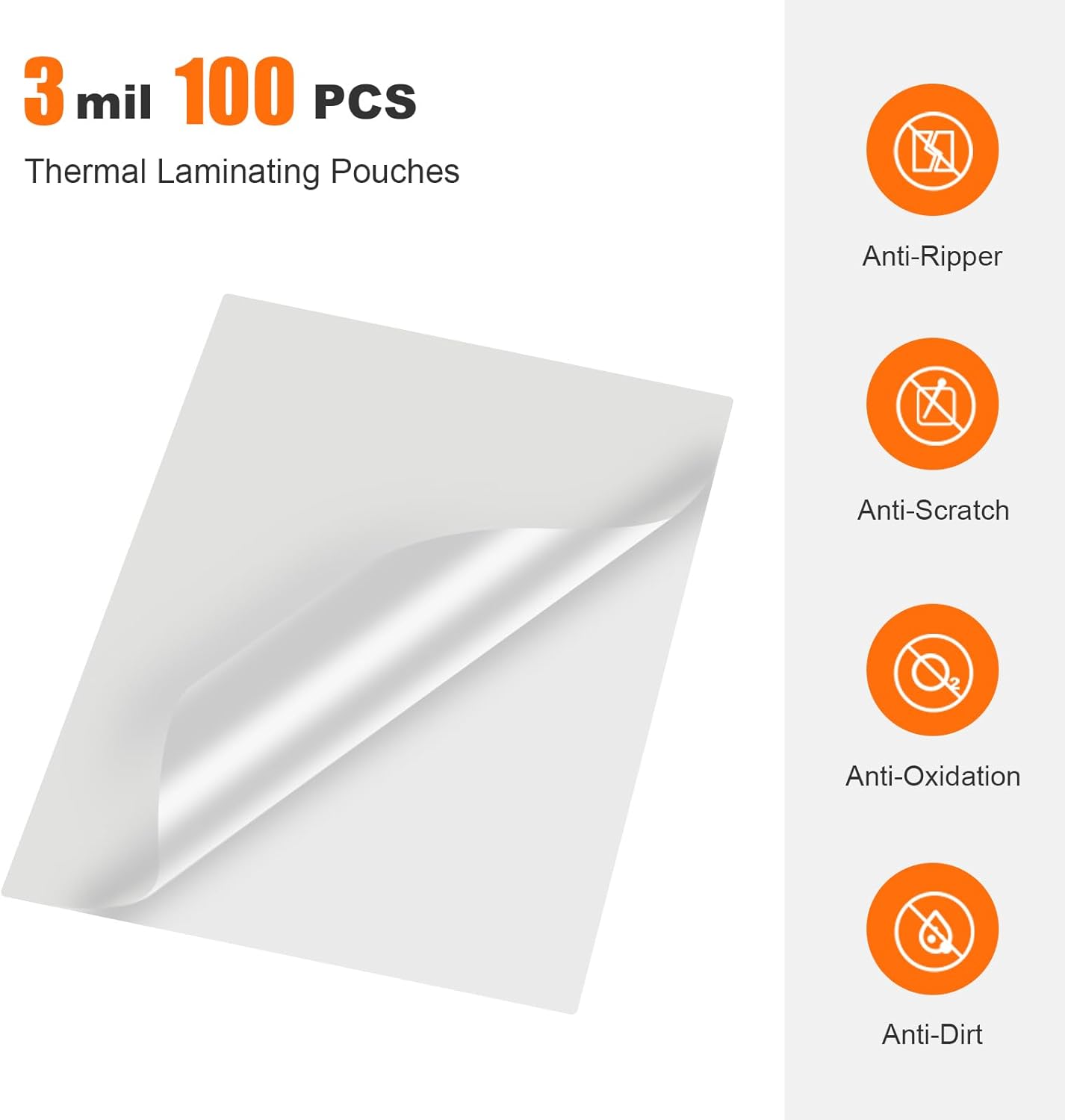 100 PCS 3mil Thermal Laminatin - огляд і ціна Document Laminator Pouch