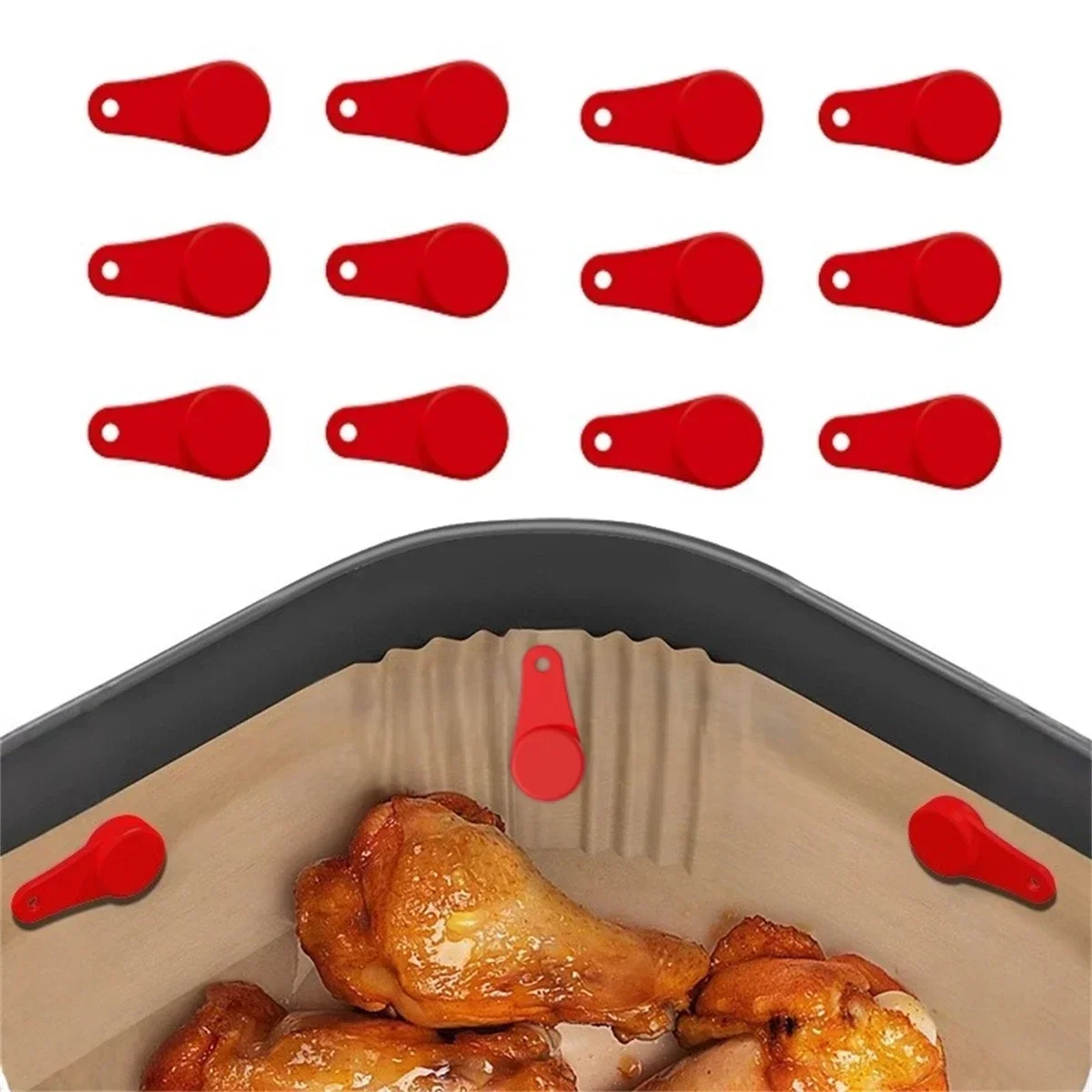 Set Of 12 Magnetic Silicone Bu - огляд і ціна Paperclip Magnetic Set