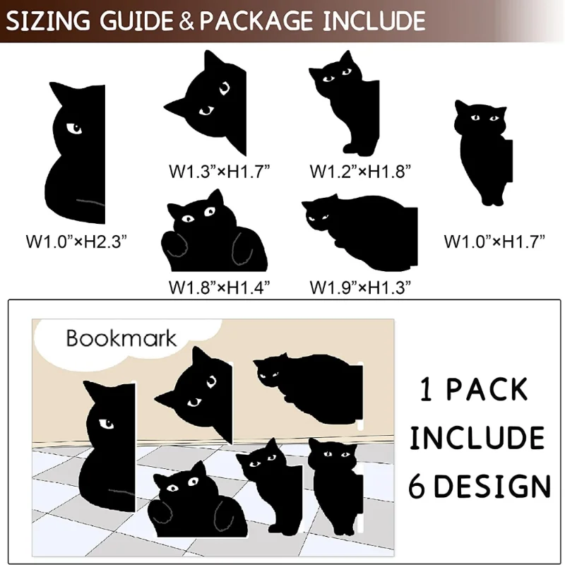 6 Pcs/set Cute Cat Magnet Book - огляд і ціна Paperclip Magnetic Set