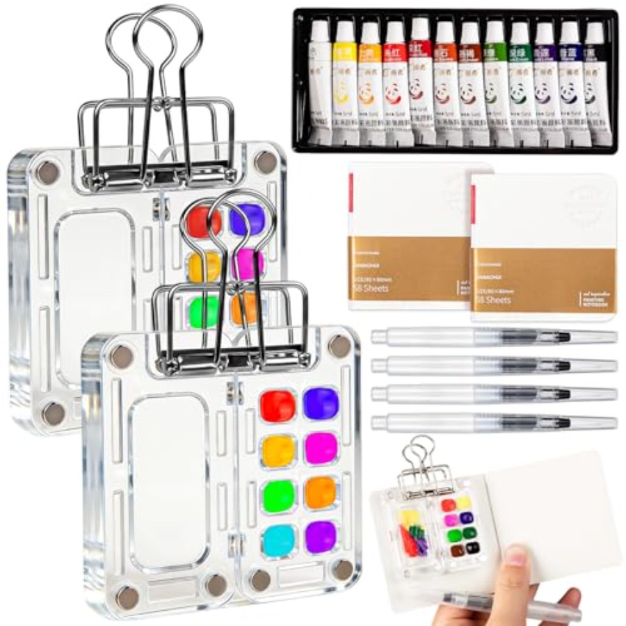 Mini Watercolor Paint Set Trav - огляд і ціна Paperclip Magnetic Set
