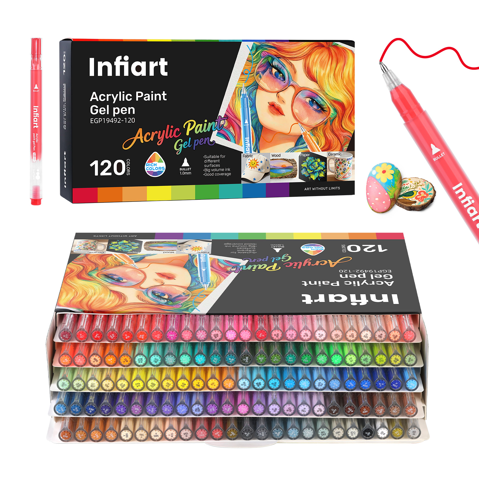 Acrylic Paint Gel Pens, Glitte - огляд і ціна Gel Ink Pen Set