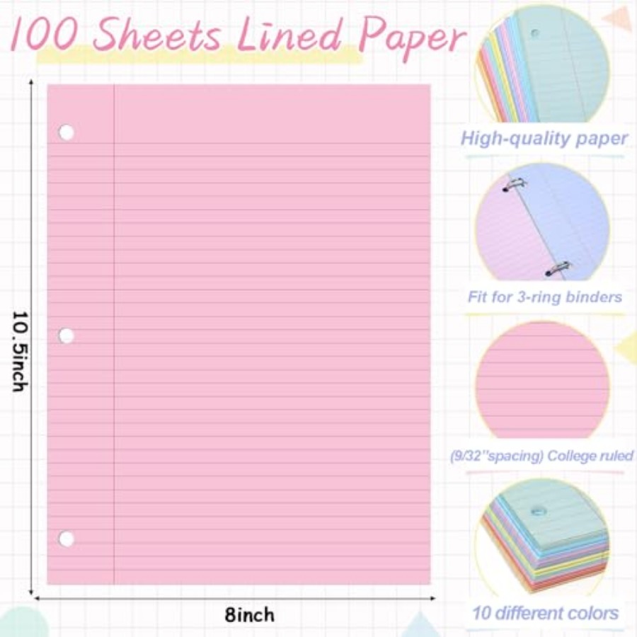 gisgfim 100 Sheets Loose Leaf  - огляд і ціна Paper Punch 3 Hole