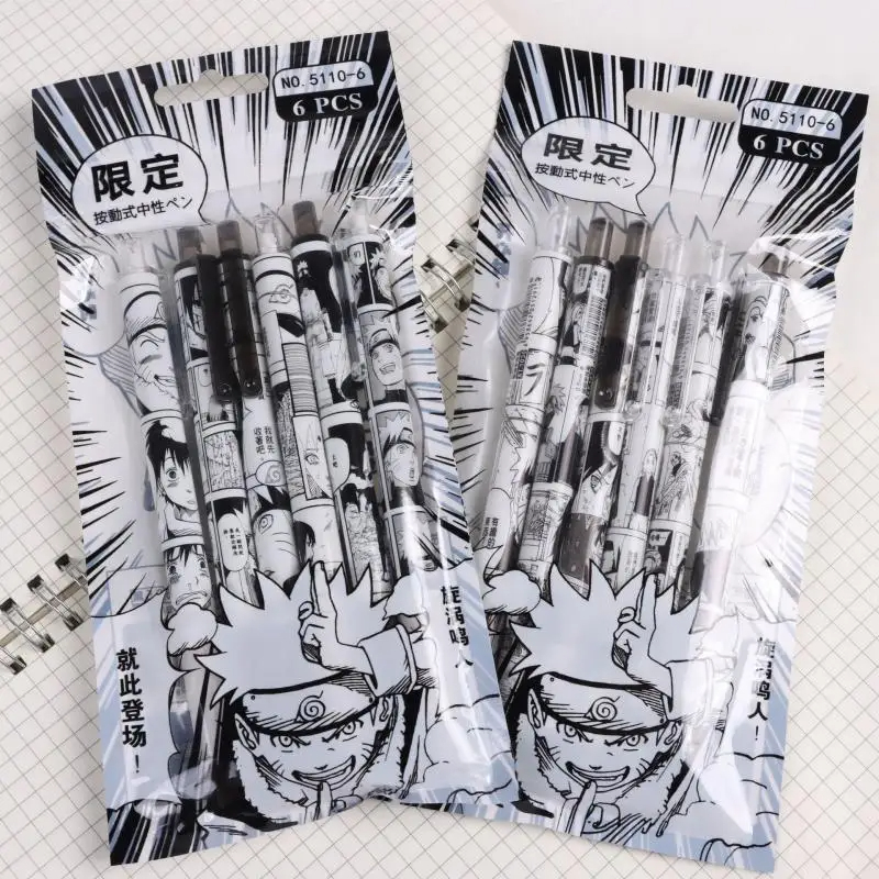 Naruto 6Pcs/set Gel Pen Anime  - огляд і ціна Gel Ink Pen Set