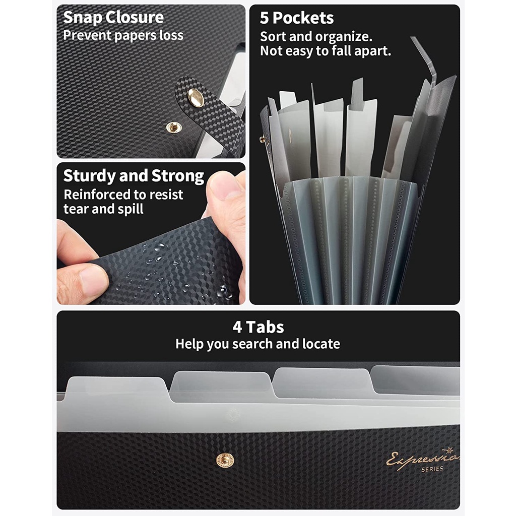 Expanding File Folder,5 Pocket - огляд і ціна Portfolio Folder Zip