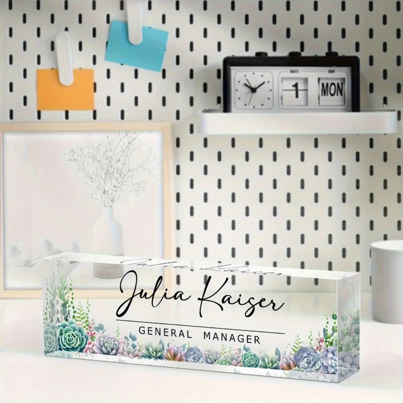 [2D Flat] 1pc Custom Floral De - огляд і ціна Desk Name Plate