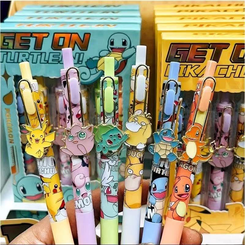 6pcs Pokemon Patch Press Pen S - огляд і ціна Office Supply Office Stationery Items